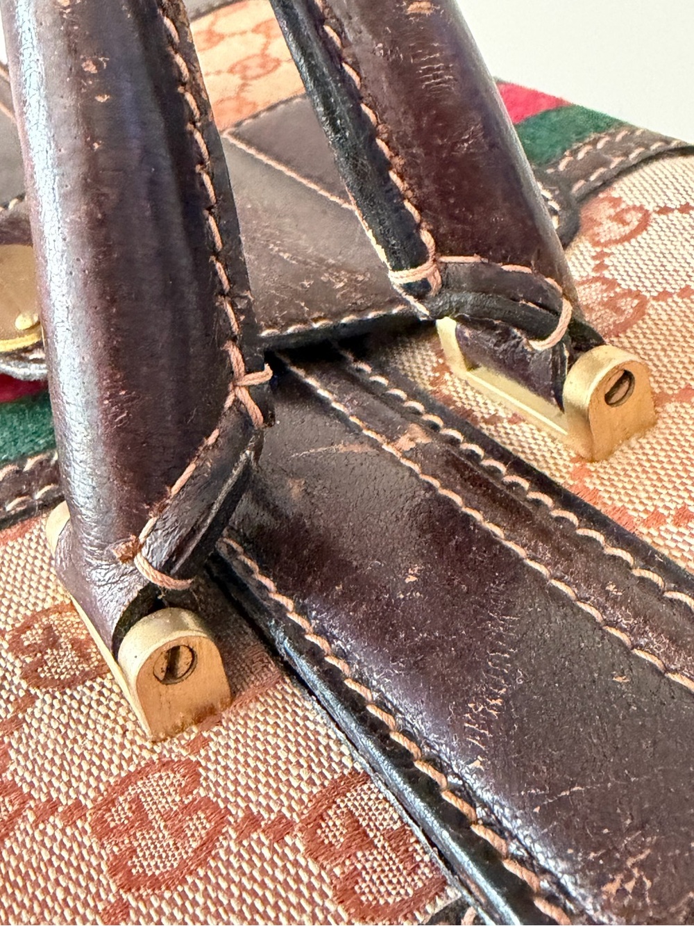 Vintage Gucci GG Supreme Sherry Web Train Case Vanity Bag - Picture 10 of 16
